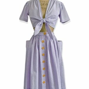 Seersucker 1940s Skirt and Top Set from Loco Lindo size Small
